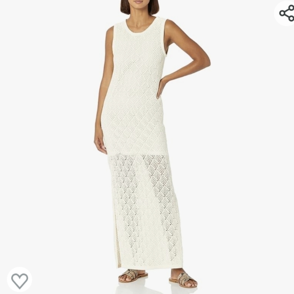 The Drop NWT Womens Ritu Crochet Maxi Dress Size XL White Romantic Cottagecore - Picture 12 of 13